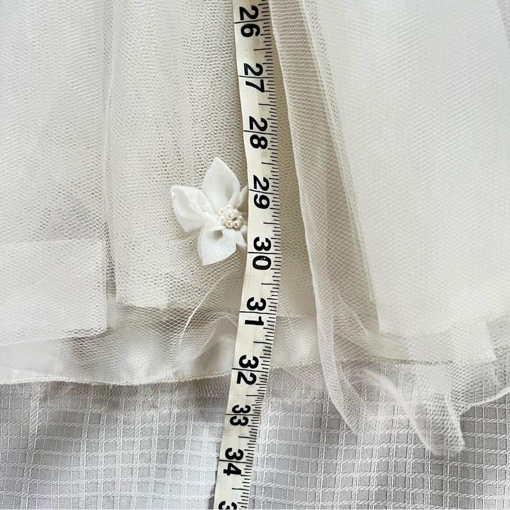 Eden Bridals White Flower Girl Dress with Puff Sleeves Balletcore Size 3 - Picture 7 of 16
